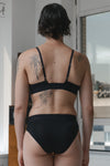 BASERANGE Bamboo Fiber and Cotton Wire-Free Wide-Brimmed Bra Collection Soft Underwear France BAS-BRTR-BL-000-HEI Black BRTR-BL (BRTR)